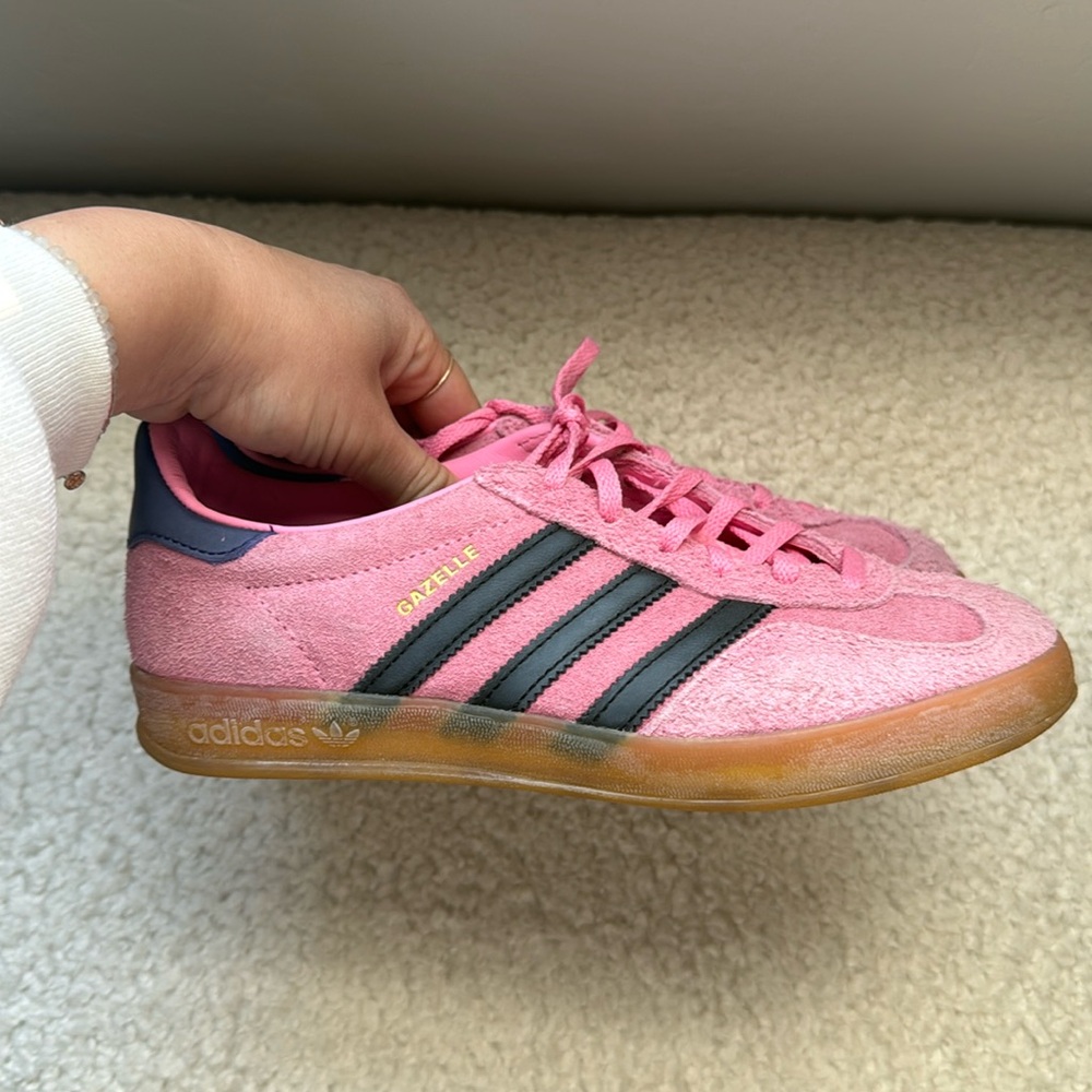 Pink Gazelle Sneakers, Size 7
